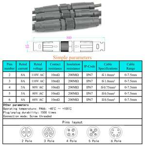 IP67 Rundst ecker M12 2 3 4 5 6 8-poliges Kabel Wasserdichter Stecker - Product Image 5
