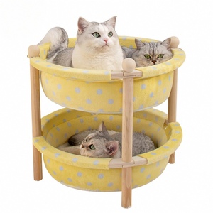 Love Climb Cool <span class=keywords><strong>Cat</strong></span> Doppelschichtiges Faltbares Rundes Gepunktetes Vier-Jahreszeiten-Universal-Haustierbett mit Kratzfläche - Product Image 5