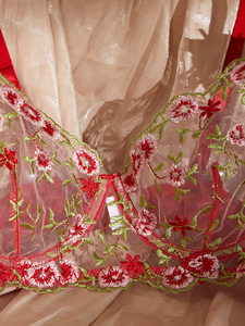 New French Lace Flower Embroidered Hot Girl Gather <b>Thin</b> <b>Thin</b> Sexy Mesh Lingerie Set for Women - Product Image 4