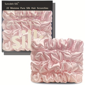 22Momme 100% Moerbei Zijde Elastische Haarbanden Custom Logo Label 2Cm Paardenstaart Houder Met Rubberen Band 100% Zijde Scrunchies - Product Image 6