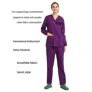 Medical Scrubs for Hospital <strong>Clinic</strong> Nurse Doctor - Anti-Static Healthcare <strong>Uniform</strong> Set Unisex Medical Scrubs Set V-Neck Short - Product Image 3