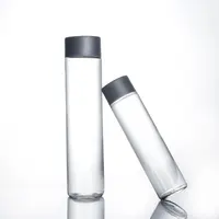 Logo promotionnel personnalisé silex clair givré imprimant approvisionné lait vide 750ml 375ml 500ml bouteille d'eau en verre voss