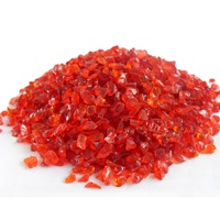 1/4 et 1/2 pouces puces de verre de foyer de couleur rouge pour la décoration de cheminée