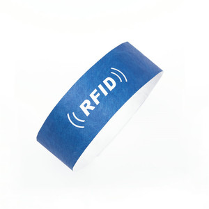 Impermeable personalizado logotipo Color Nfc <span class=keywords><strong>Pvc</strong></span> papel proximidad tarjeta RFID un solo uso pulseras desechables para eventos - Product Image 3