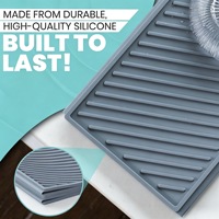 Tapis d'égouttage pliable en silicone pour comptoir de cuisine, égouttoir à vaisselle facile à nettoyer, tapis d'évier pour vaisselle de cuisine