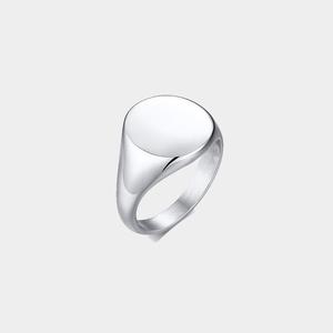 Bague personnalisée avec lettrage Bague en acier inoxydable plaqué or sans ternissure Bague vierge minimaliste personnalisée tendance BSCI géométrique Welcom OEM - Product Image 3