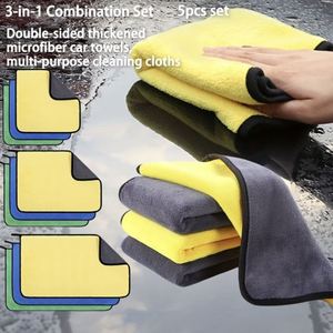 Serviettes en microfibre absorbantes double face pour le lavage et le séchage des voitures - Product Image 4