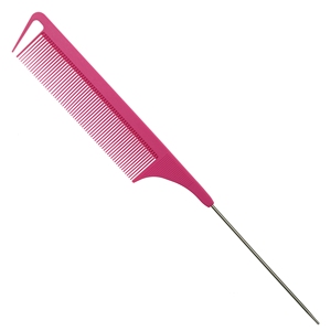 Échantillon gratuit Peigne <span class=keywords><strong>à</strong></span> queue de rat pour salon de coiffure Peigne <span class=keywords><strong>à</strong></span> queue de rat avec logo personnalisé peigne <span class=keywords><strong>à</strong></span> tresser en carbone avec épingle en métal pour séparation - Product Image 1