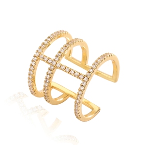 Cincin berlapis emas hiasan perhiasan <span class=keywords><strong>Saudi</strong></span> kustom desain wanita <span class=keywords><strong>18K</strong></span> batu Cz hewan lucu modis - Product Image 5
