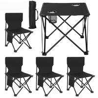 Ensemble table et chaises d'extérieur de camping pliable Tables et chaises pliantes avec porte-gobelet Chaises de tables de plage de camping