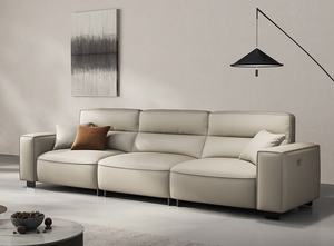 Sofá Cama Seccional Eléctrico Reclinable de 3 Plazas de Piel Convertible de Estilo Contemporáneo para Sala de Estar - Product Image 2