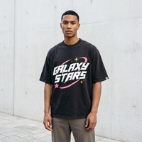 GALAXY STARS Get My Sh*t Tişörtü Yıkanmış Gece Siyahı Y2K High Street Oversize Grafikli Tişört