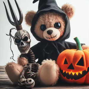 Oso de peluche de calabaza de Halloween Unisex, juguete de peluche de alta calidad, oso de peluche personalizado con relleno de algodón PP para regalos - Product Image 5