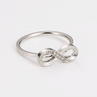 Bague en acier inoxydable avec diamant numéro 8 porte-bonheur, simplicité géométrique, bijoux faits à la main