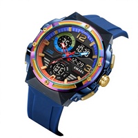 Jam Tangan Digital Analog Pria SMAEL 8118 Tali Plastik Layar LED Klasik Tahan Air 50M Waktu Ganda Alarm Jam Tangan Olahraga