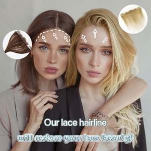 Topper de Cabello Humano con Encaje Frontal HD para Mujer, Línea de Cabello Invisible, Tejido a Mano, Flequillo Ligero, Puede Permanecer y Teñirse - Product Image 4