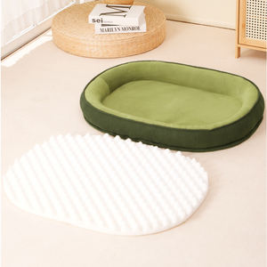 Роскошная ортопедическая лежанка для собак в современном стиле, плюшевая, моющаяся, прямоугольная, в виде пещеры, для крупных собак и кошек - Product Image 4