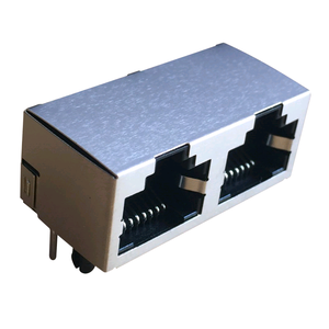 RJHSE-5381-02 tab without magnetic 8P8C hand jacks modular 1X2 Double mouth <span class=keywords><strong>RJ45</strong></span> female connector - Product Image 3