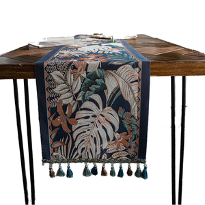 Cubierta de Mesa Rectangular Tejida con Hojas de Palma Estilo Boho, Diseño Tropical Botánico de Selva, con Flecos, para Hogar y Hotel - Product Image 1