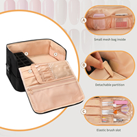 Relavel peut contenir une lampe à ongles et plus de 45 bouteilles, 3 modes d'utilisation Sac de rangement détachable pour les ongles Étui de voyage pour les ongles