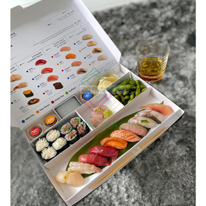 Hot Selling Sushi Box Personalized Logo Printing Sushi Takeaway Lunch Box Japanese Sushi Takeout Box with Dividers Insert - Product Image 3
