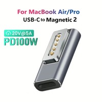 Adaptateur magnétique USB Type-C PD pour Magsafe 1 2 MacBook Air Pro Indicateur LED 100W Adaptateur de prise magnétique à charge rapide