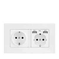Prise murale électrique moderne à double prise française sécurisée 16A 250V, norme UE, panneau PC, NFC Smart Life