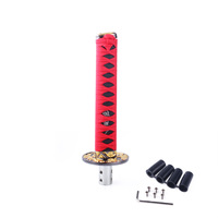 Poignée de levier de vitesse universelle en cuir de 20 cm, style katana samouraï, pour décoration de voiture de course