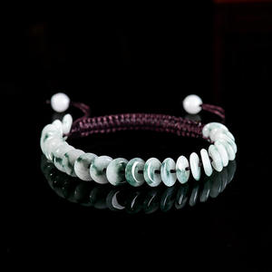 Pulsera de Jade Natural de Myanmar con Flor Flotante y Hebilla PingAn, Tejido de Jade de Alta Calidad, Diseño Original al por Mayor SL107 - Product Image 1