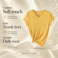 T-shirt décontracté en coton pour femme, basique, uni, à manches courtes, col en V
