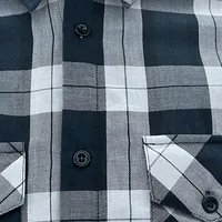 Camisa de flanela masculina, logotipo personalizado, botão para baixo, tamanho grande, camisa simples, manga longa, casual