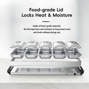 Scaldavivande Elettrico Moderno in Acciaio Inox <span class=keywords><strong>per</strong></span> Hotel, Ristoranti e Catering, Set <span class=keywords><strong>per</strong></span> Buffet di Haoda - Product Image 6