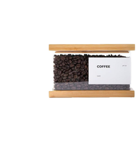 Multifunktionale Küchen-Aufbewahrungsbox Kaffeebohnen-Gewürz-Zucker-Behälter Spender Hölzerner Lebensmittel-Organizer