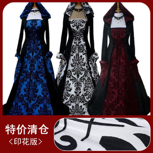 Yi Xiaoyi Vestido Largo Vintage con Estampado Medieval, Estilo Victoriano con Capucha, Disfraz para Actuaciones Escénicas, Talla Única para Adultos - Product Image 4
