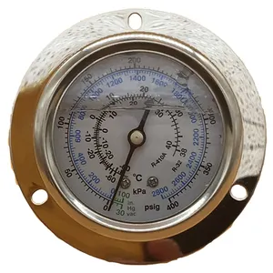 R410a/R32 axial Pressure Gauge indicates low or high pressure and its saturated temperature in AC, freezer & heat pump units