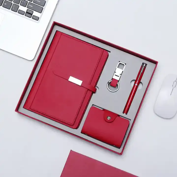 여자 제품 아이디어 선물 아이템 비즈니스 선물 노트북 세트 카드 케이스 메모장 선물용 키 체인 4 종 세트