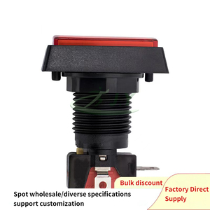 JY Commande en gros personnalisée 49.8x33mm Bouton rectangulaire en plastique à dessus plat et bord incliné, à impression, momentané, avec LED, pour <span class=keywords><strong>jeu</strong></span> vidéo d'arcade, 1 an, anglais - Product Image 3