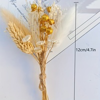 Lots de mini-bouquets de fleurs séchées naturelles dorées style bohème pour cadeaux de mariage, boîtes cadeaux, décoration de table pour fêtes à domicile