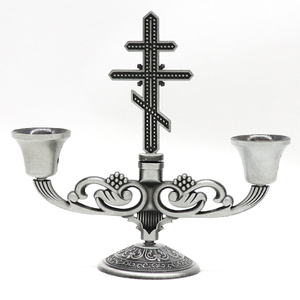 Portacandele Religioso BZR21558-1, Candelabro a Croce Ortodossa per Chiesa o Scrivania - Product Image 3