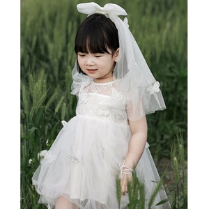 Robes en maille blanches en gros pour filles de 8 ans, robe de soirée de mariage pour bébés filles, robe de princesse fantaisie mignonne pour bébé fille - Product Image 4