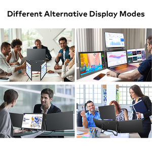 Moniteur Quad Portable de 14 Pouces avec Support Réglable Inversable Haut et Bas, Extension OEM pour Ordinateurs Portables, Moniteur Triple Écran pour Ordinateur Portable - Product Image 3