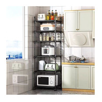 Chariot de rangement mobile à 6 niveaux en métal sur roulettes pour four à micro-ondes, type autoportant, non pliable, pour cuisine - Vente en gros