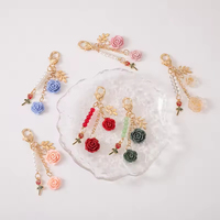 Porte-clés Fleur de Camélia 3D Colorée en Alliage Métallique et Résine, Breloque pour Sac à Main, Pendentif pour Clé de Voiture, Accessoires