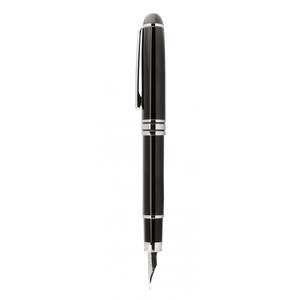 Pluma Estilográfica Negra con Punta Cromada de Acero Inoxidable de 13.5 mm y 0.5 mm de Ancho de Escritura, para Estudiantes de Finanzas, en Caja de Regalo - Product Image 2