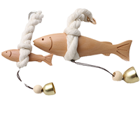 Sonnette murale en bois de hêtre de haute qualité, gravée motif poisson réaliste, personnalisable, écologique, cadeau de Noël artisanal en bois massif