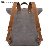 Sac à dos en toile avec logo personnalisé et bordure en cuir sac à dos vintage de voyage pour ordinateur portable pour étudiant sac à dos roulant
