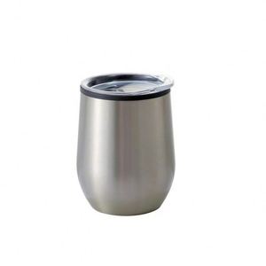<b>Custom</b> Logo 360Ml 12Oz Double Walled Inner Plastic Egg Shape <b>Cup</b> Outer Stainless Steel Travel Coffee Mugs Wine Tumbler - Product Image 5