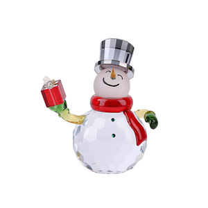 Darzelle <b>Crystal</b> Christmas <b>Tree</b> And Snowman Ornament 20cm Mini Glass Decor For Holiday Gift - Product Image 5