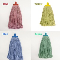 Tête de balai serpillère de rechange en coton bleu haute performance, type douille, pour le nettoyage commercial des sols