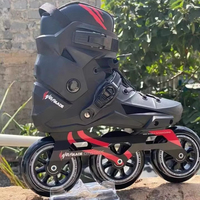 Patins à roulettes de vitesse haute performance YSMLE Fitness pour adultes, freestyle, slalom, 110 mm, 3 roues, patins en ligne